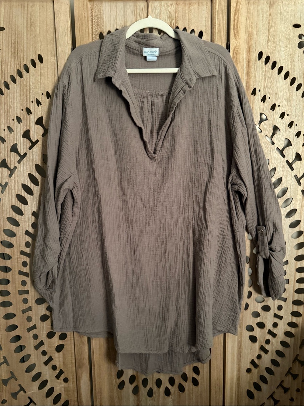 Sun Moda California Gauze Cotton Tunic Top Size 2XL - Picture 2 of 6